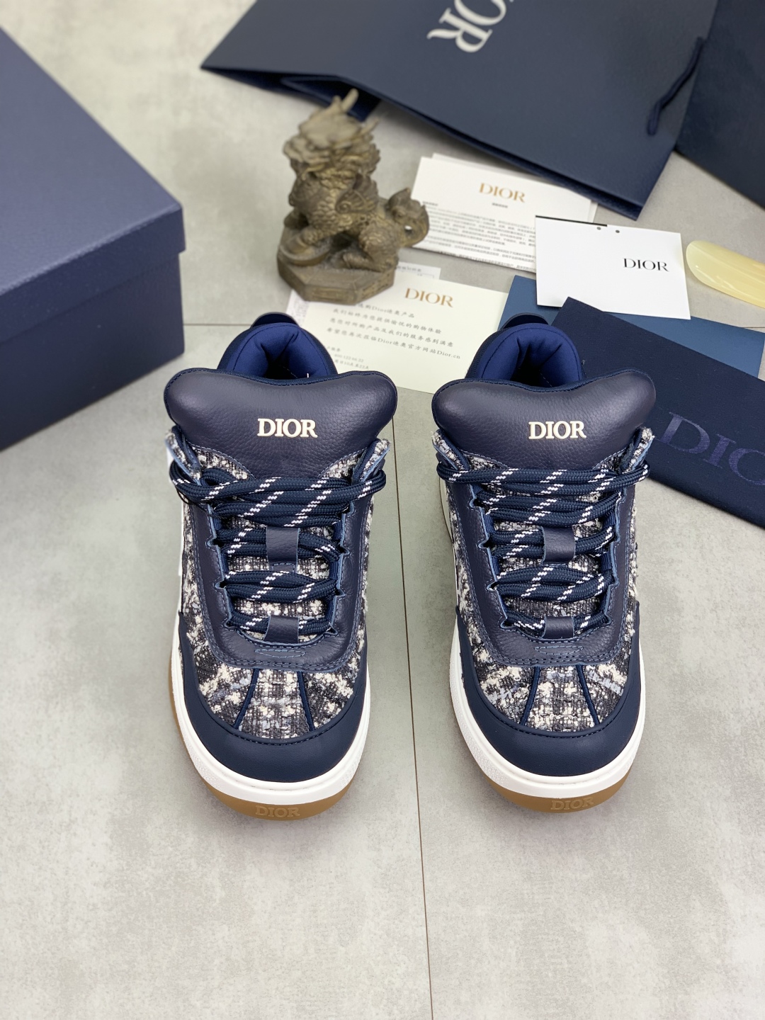 Dior Chrono High-Top Sneakers Blue Fabric CD Logo Star Patch, Size 39-45 3 cmp i1745681833112 6614 0 1