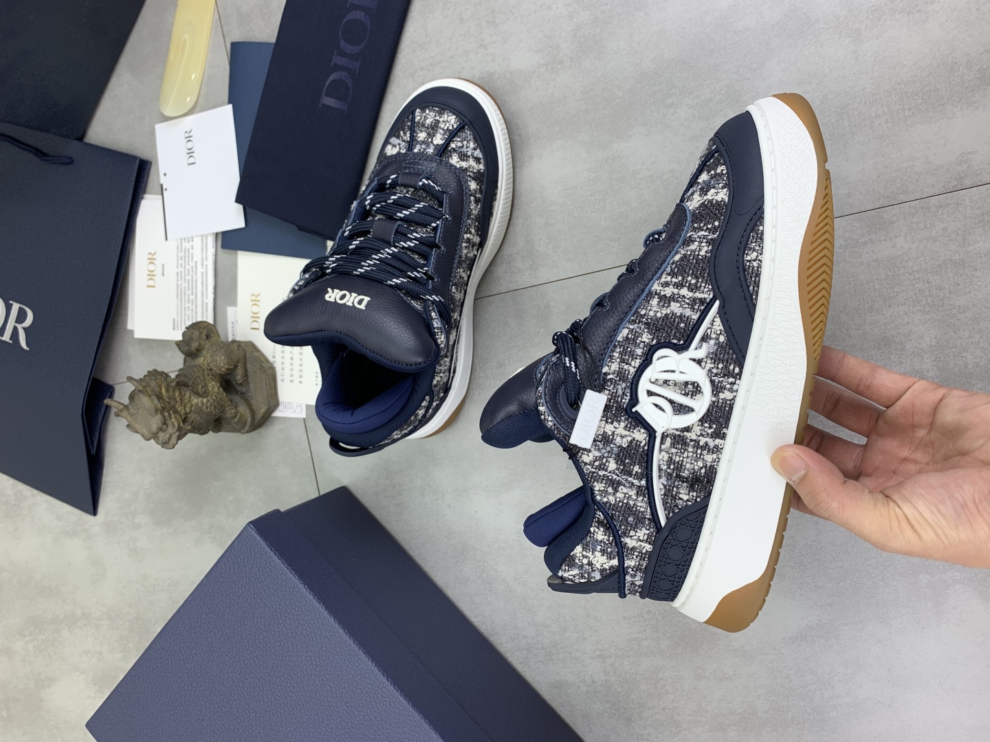 Dior Chrono High-Top Sneakers Blue Fabric CD Logo Star Patch, Size 39-45 7 cmp i1745681834825 8867 0 5
