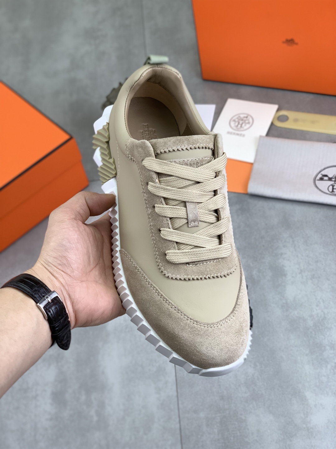 Hermes Men's Drift Sneaker, Autumn New Casual Sports Shoes, Beige, Sizes 39-46 2 cmp i1745769791689 4677 0 0