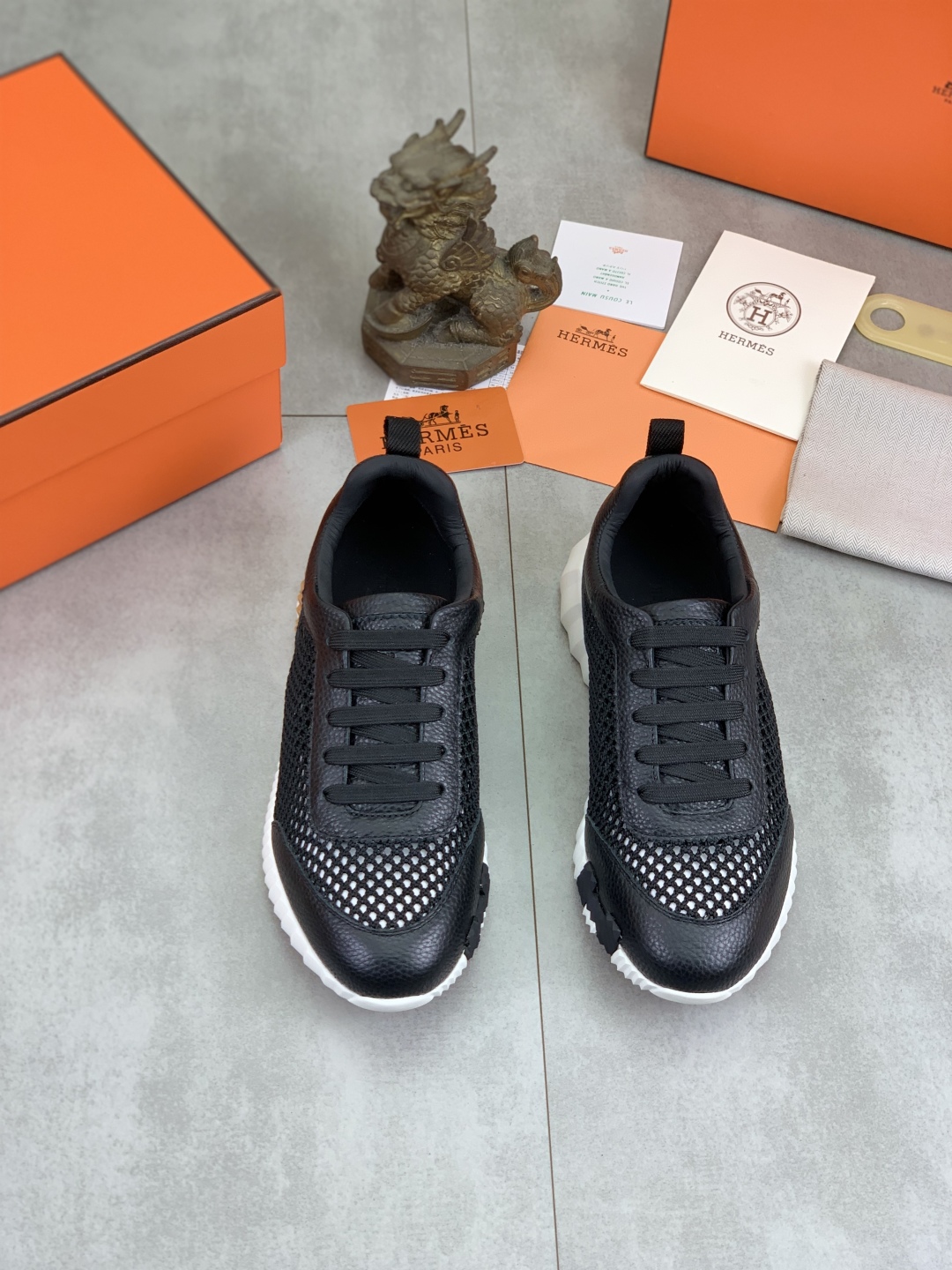 Hermes Men's Drift Sneaker: Leather and Tech Blend, Black, Sizes 39-46 3 cmp i1745769830169 8845 0 1