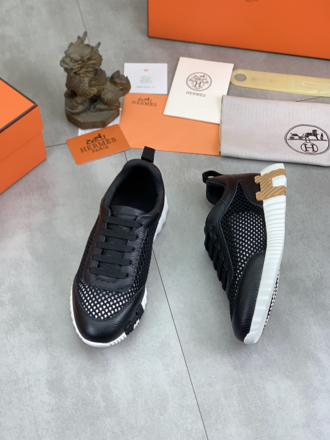 Hermes Men's Drift Sneaker: Leather and Tech Blend, Black, Sizes 39-46 4 cmp i1745769830173 3726 0 2