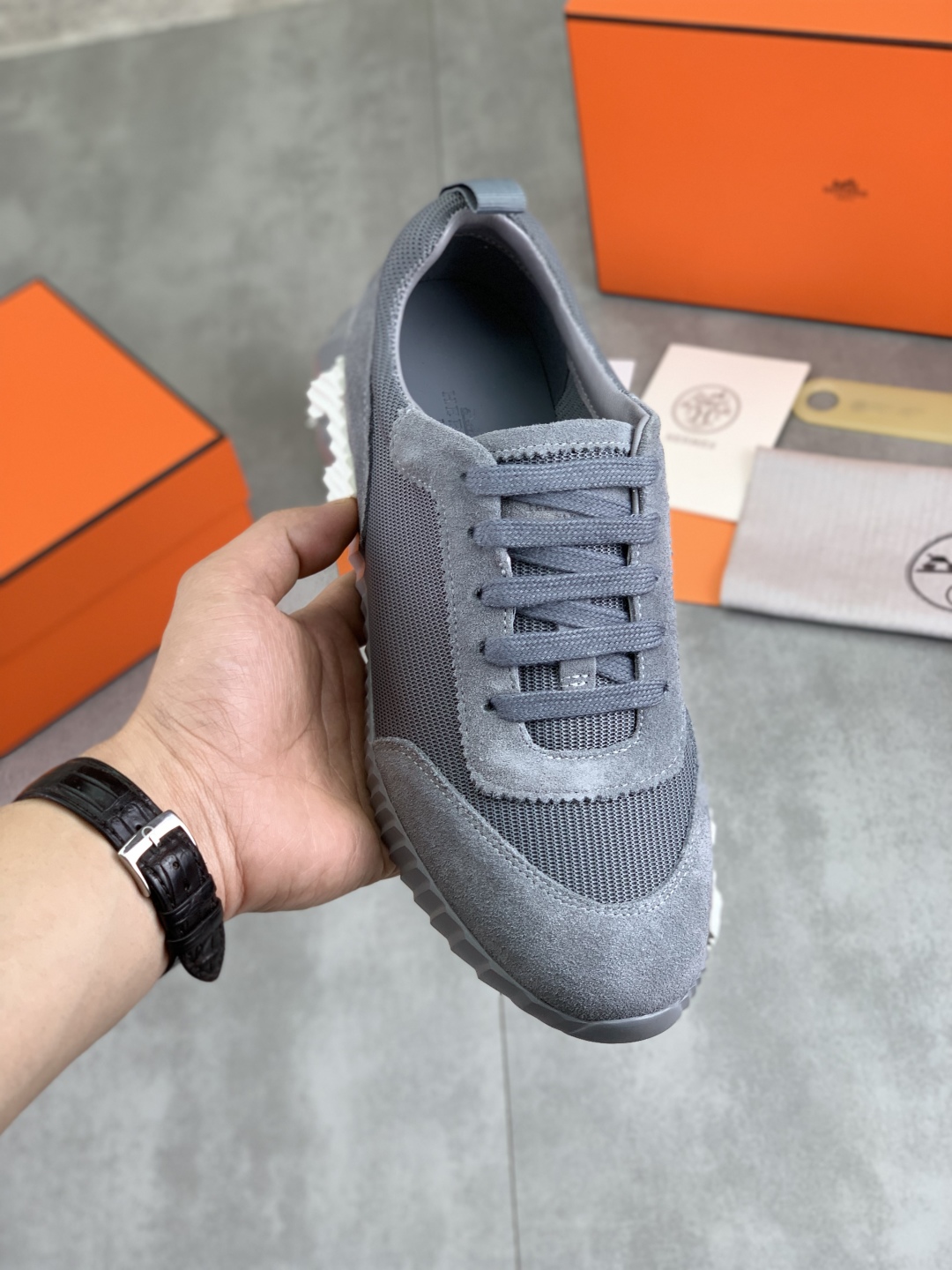 Hermes Men's Drift Sneaker: Tech Fabric & Leather, Multiple Colors Available 1 Hermes Men's Drift Sneaker: Tech Fabric & Leather, Multiple Colors Available