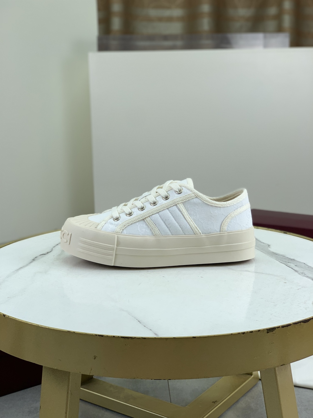 Gucci Women's Logo Canvas Platform Sneakers - Stylish & Comfortable 1 Gucci Women's Logo Canvas Platform Sneakers - Stylish & Comfortable