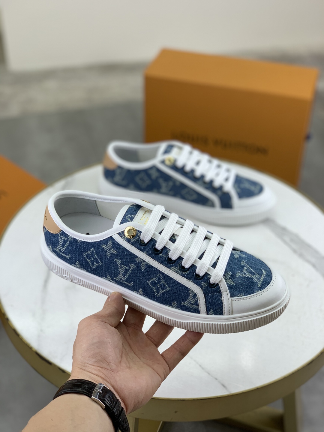 Louis Vuitton Time Out Sneaker: Denim Monogram, New Arrival, Couple Style 4 cmp i1746377850648 4783 0 2