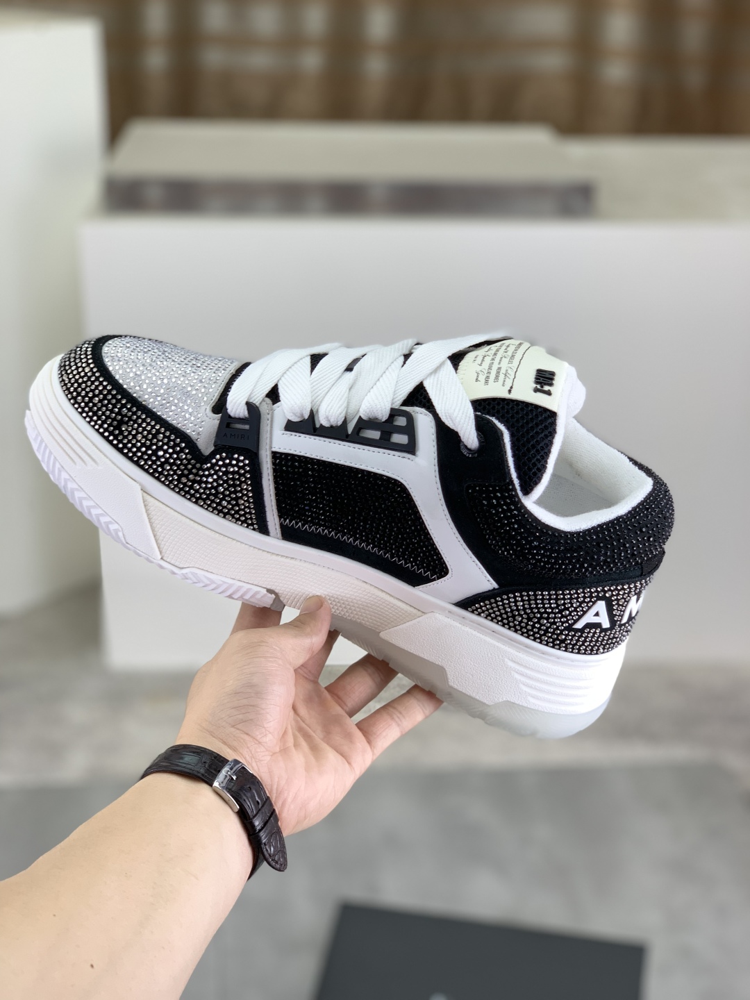 Amiri Hot Drill Series Napa Leather Canvas Sneakers, High-End Quality Shoes 7 cmp i1746378152579 7048 0 5
