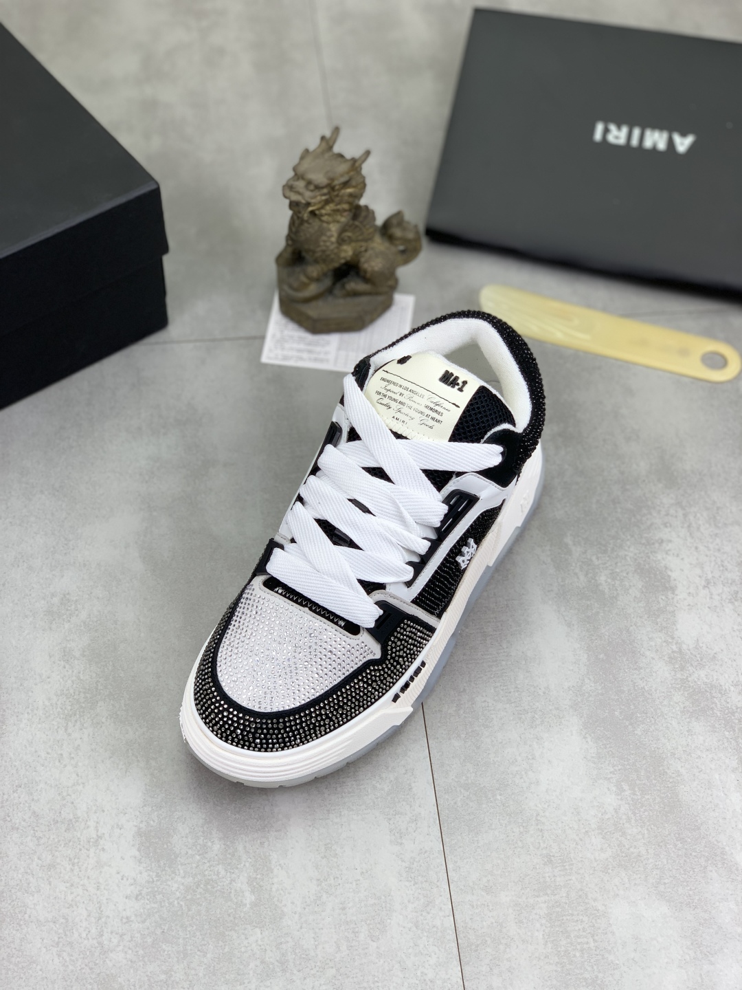 Amiri Hot Drill Series Napa Leather Canvas Sneakers, High-End Quality Shoes 5 cmp i1746378156509 9690 0 3