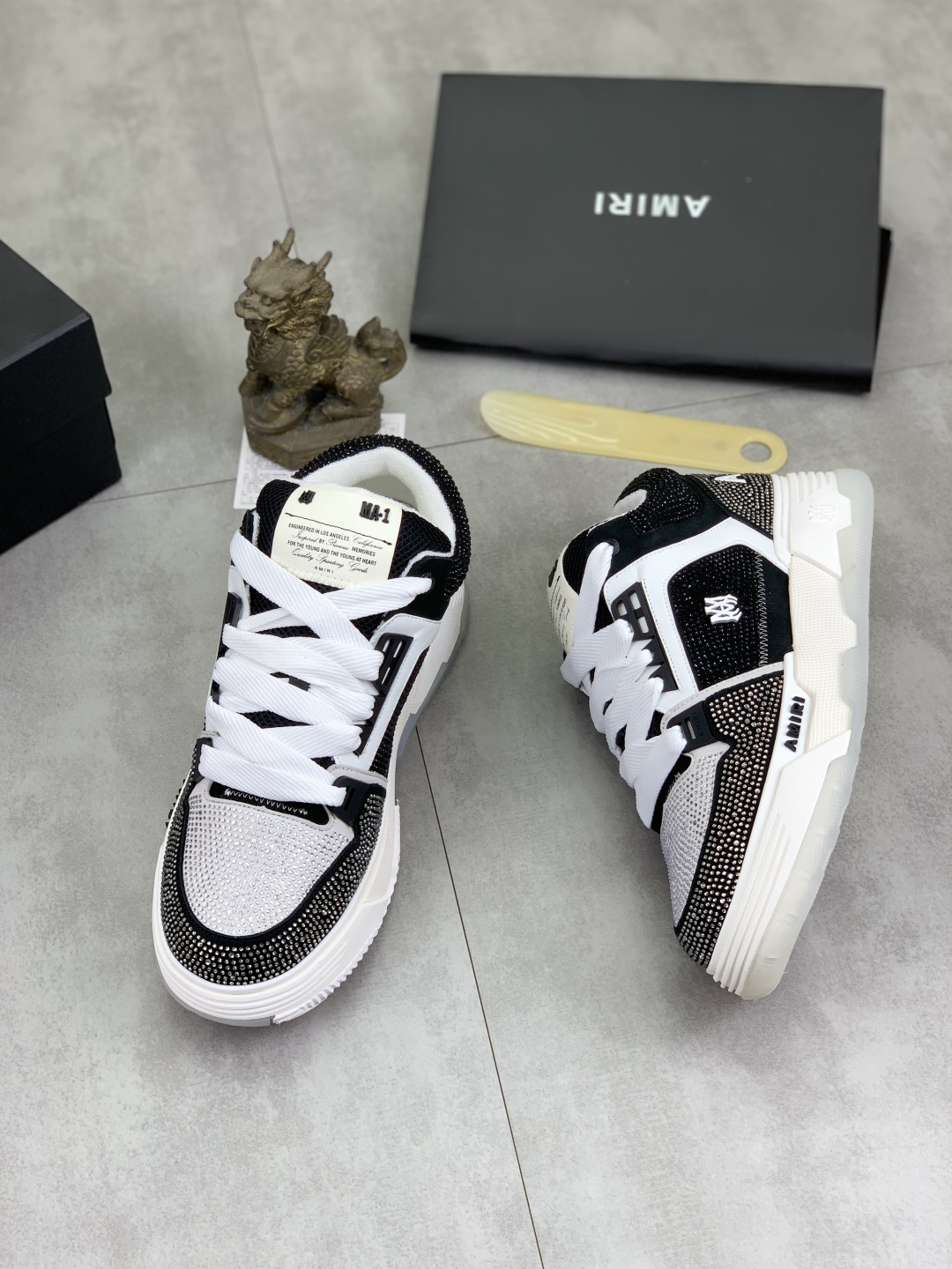 Amiri Hot Drill Series Napa Leather Canvas Sneakers, High-End Quality Shoes 6 cmp i1746378156524 6245 0 4