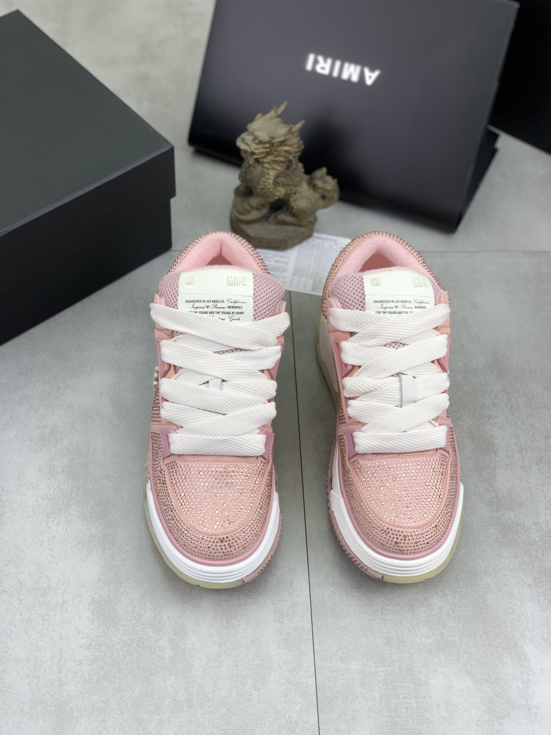 Amiri Women's Pink Leather Sneakers Rhinestone Crystal Embellished Shoes 3 cmp i1746378174634 2760 0 1