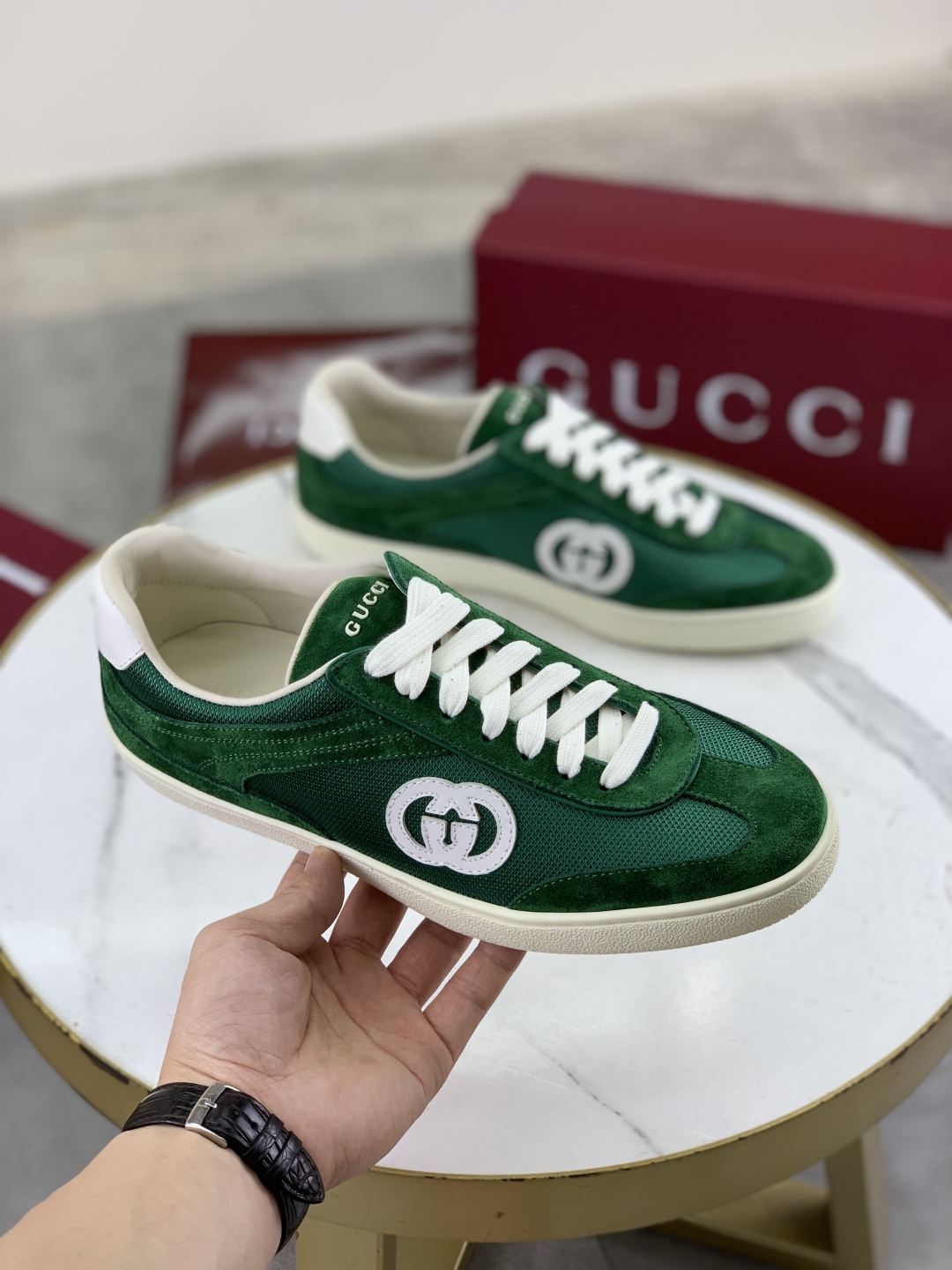 Gucci Women's Green Logo Sneakers - Comfortable Designer Fashion Footwear 4 cmp i1746378427393 872 0 2