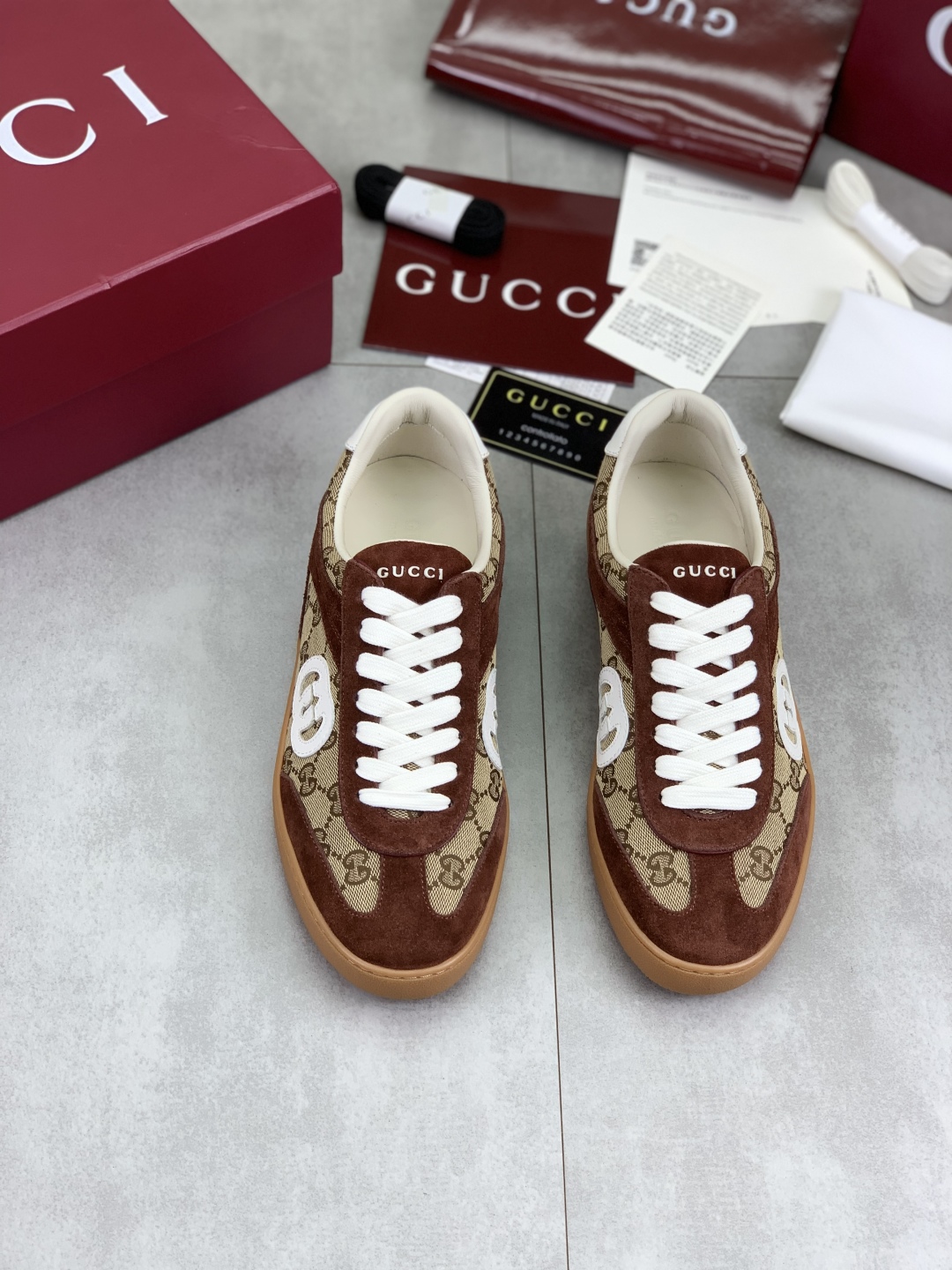 Gucci Women's GG Canvas & Suede Trim Sneakers - Comfortable & Stylish 3 cmp i1746378526516 8608 0 1