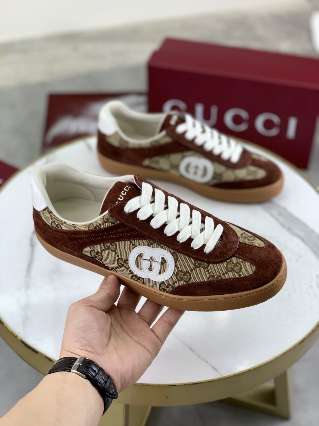 Gucci Women's GG Canvas & Suede Trim Sneakers - Comfortable & Stylish 4 cmp i1746378526520 7680 0 2