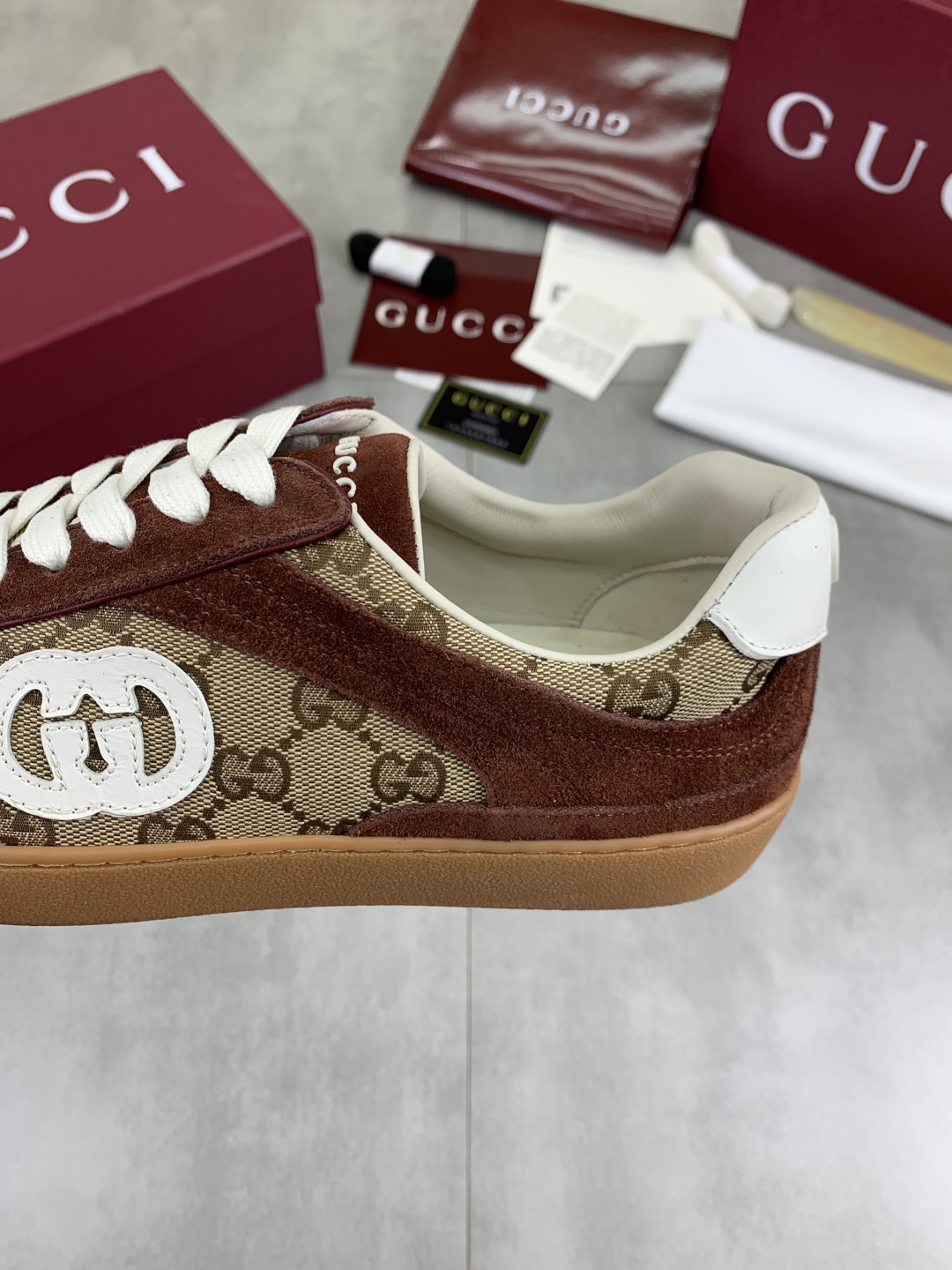 Gucci Women's GG Canvas & Suede Trim Sneakers - Comfortable & Stylish 8 cmp i1746378527321 2062 0 6
