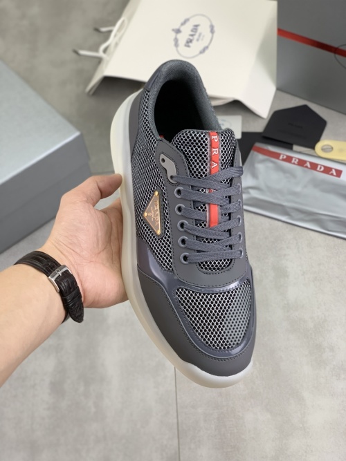 Prada Men's Fashion Sneakers Cowhide Patchwork Lace Up Casual Shoes 1 Prada Men's Fashion Sneakers Cowhide Patchwork Lace Up Casual Shoes