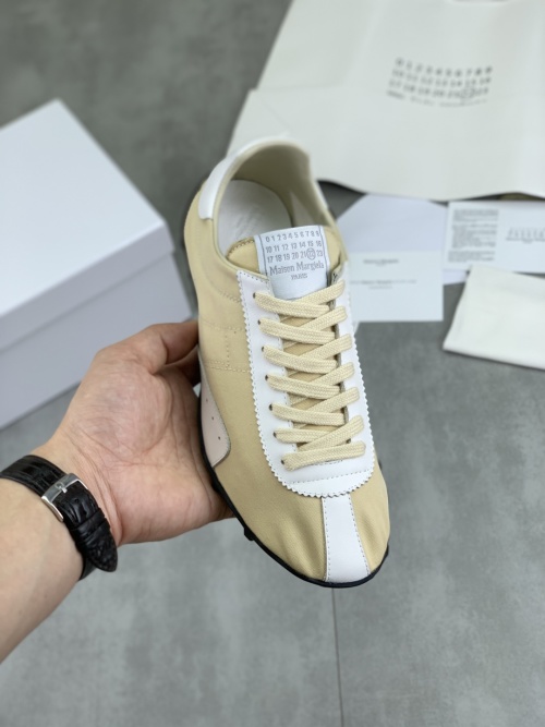 Maison Margiela Men's and Women's Beige Leather and Suede Low-Top Sneakers 1 Maison Margiela Men's and Women's Beige Leather and Suede Low-Top Sneakers