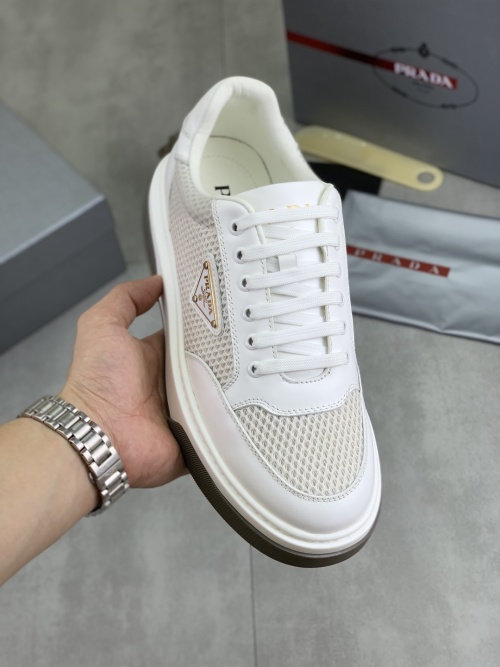 Prada Classic White Leather Sneakers for Men - Comfortable & Stylish 1 Prada Classic White Leather Sneakers for Men - Comfortable & Stylish