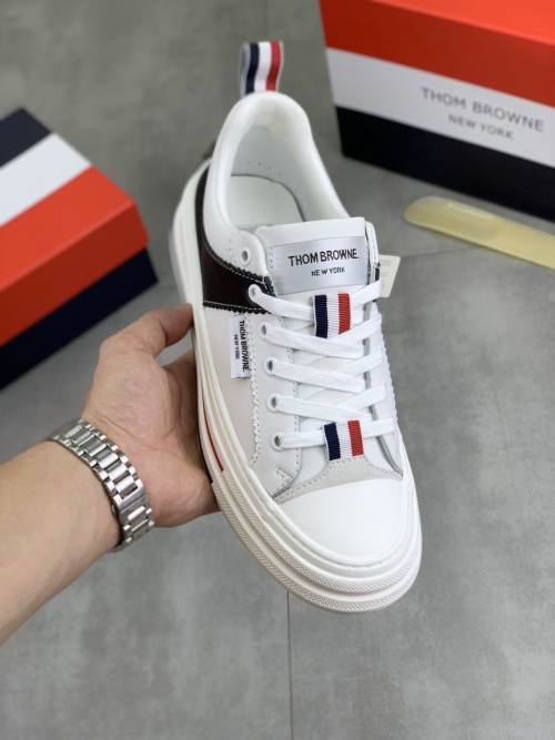 Thom Browne Leather Sneakers White Casual Shoes for Men and Women 1 Thom Browne Leather Sneakers White Casual Shoes for Men and Women