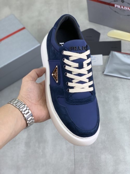 Prada Men's Blue Suede and Leather Low-Top Sneakers Casual Shoes 1 Prada Men's Blue Suede and Leather Low-Top Sneakers Casual Shoes
