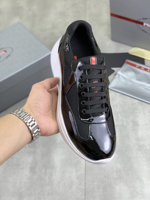 Prada Men's Black Leather and Mesh Lace-Up Sneakers - Stylish and Comfortable 1 Prada Men's Black Leather and Mesh Lace-Up Sneakers - Stylish and Comfortable