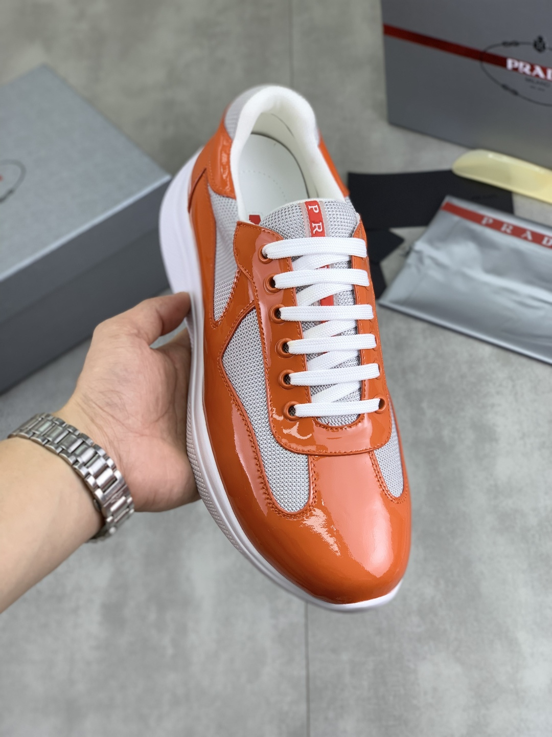 Prada Men's Fashion Sneakers - Stylish and Comfortable Leather Lace-Up Shoes