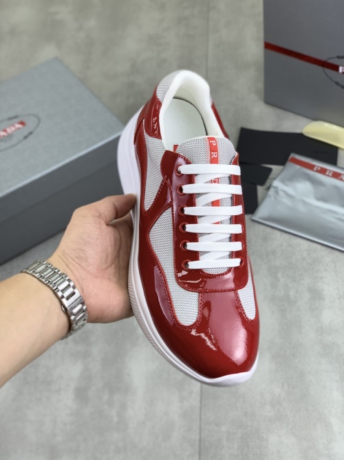 Prada Men's Fashion Sneakers Cowhide Patchwork Lace-up Casual Shoes 1 Prada Men's Fashion Sneakers Cowhide Patchwork Lace-up Casual Shoes