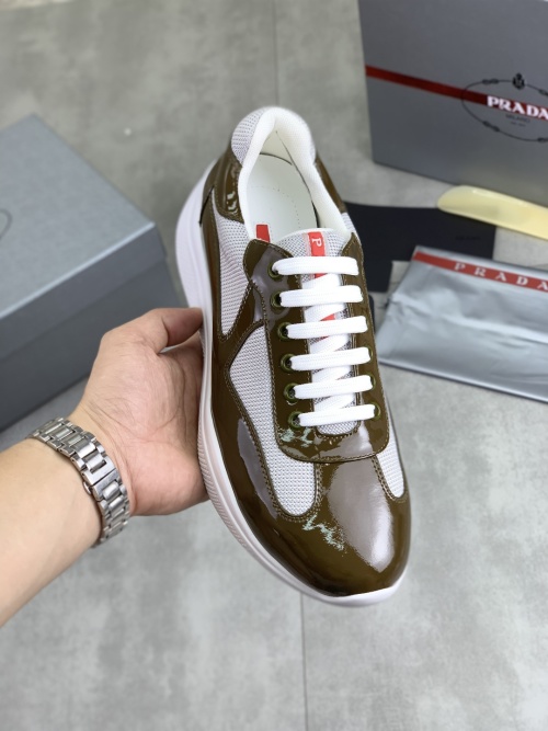 Prada Men's Leather and Fabric Lace-Up Sneakers - Fashionable and Comfortable 1 Prada Men's Leather and Fabric Lace-Up Sneakers - Fashionable and Comfortable
