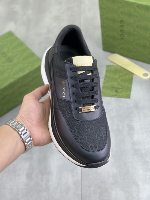 Gucci Men's Ace GG Sneakers, Calf Leather, Black, Sizes 38-44 EU 1 Gucci Men's Ace GG Sneakers, Calf Leather, Black, Sizes 38-44 EU