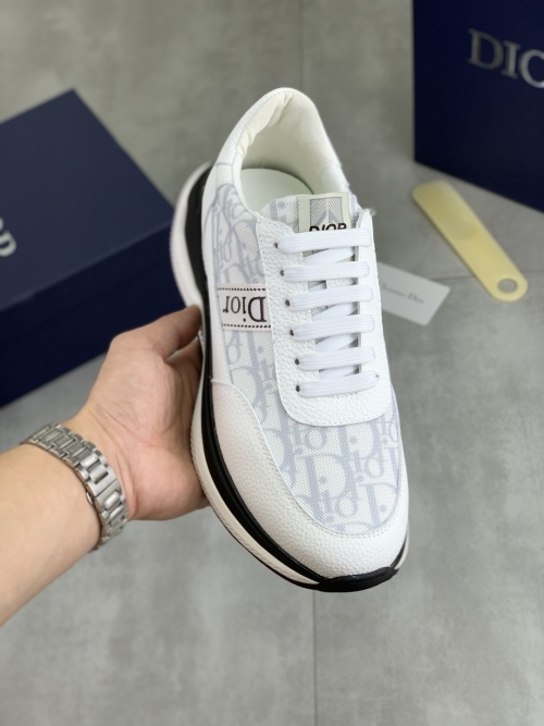 Dior Low-Top Lace-Up Sneakers in White Leather with Signature Pattern 1 Dior Low-Top Lace-Up Sneakers in White Leather with Signature Pattern
