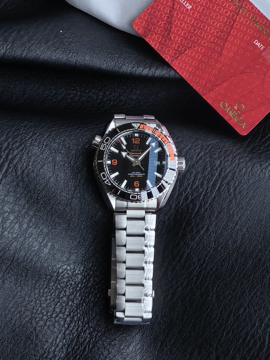NO:947126,VS limited recommendation Omega Seamaster series.30.44.21.01.002 watch, stainless steel bracelet case, 1/4 orange ceramic bezel, black dial, automatic machine, 43.5 mm, omega19860909VS限量推荐欧米茄海马系列.30.44.21.01.002腕表,精钢表链表壳,1/4橙色陶瓷表圈,黑色表盘,型自动机械,43.5毫米,,omega,Watch