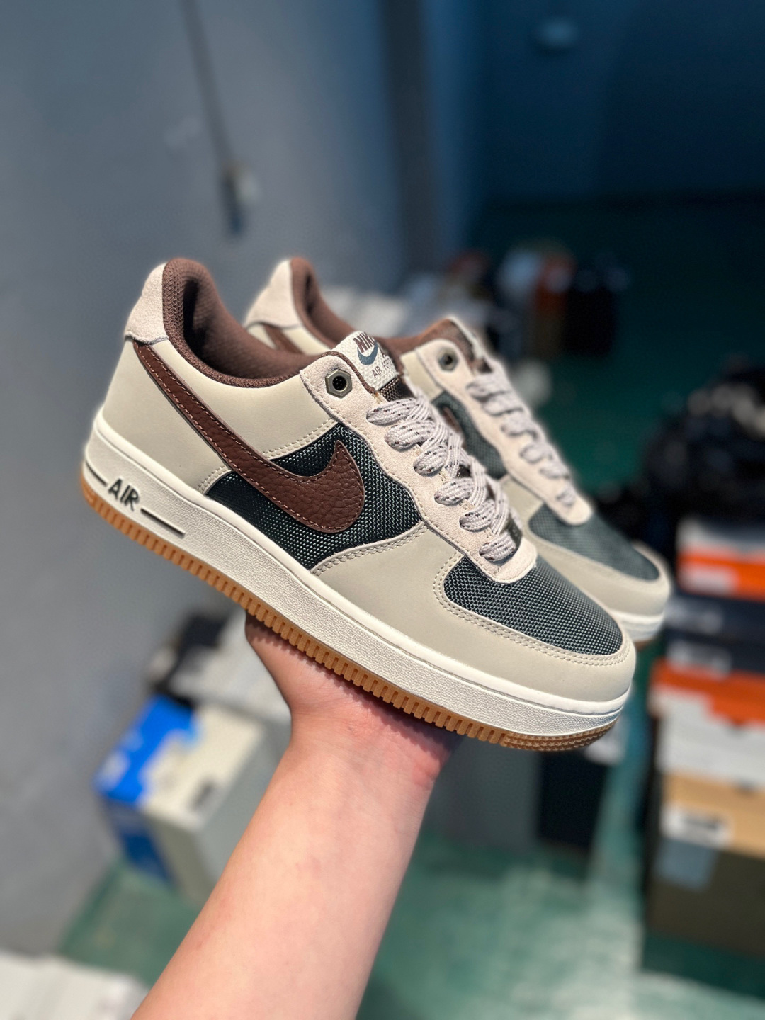 Nike Air Force 1 Low White Brown Brogue Detailing Sneaker 6 cmp i1748289831796 936 0 5