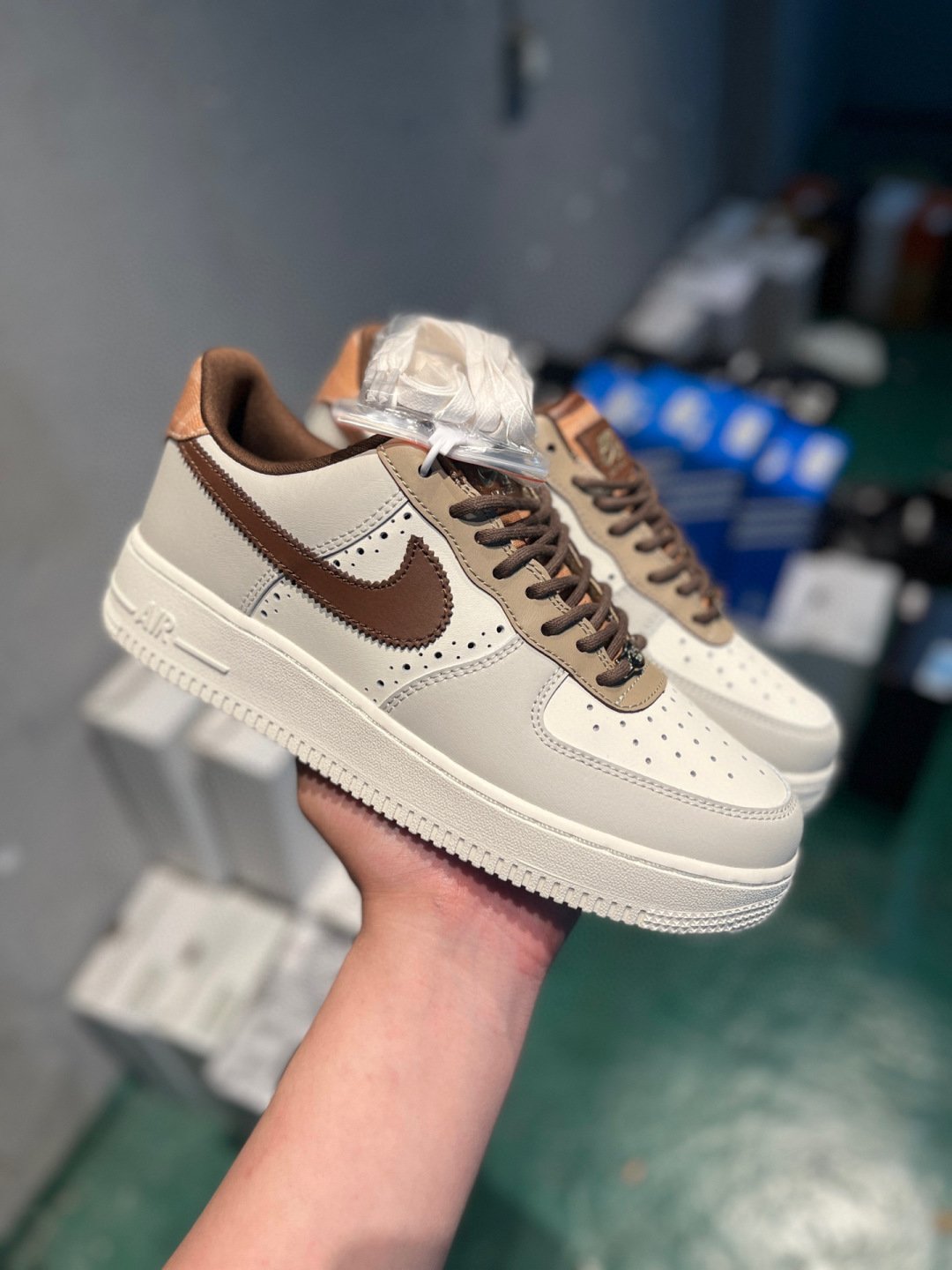 Nike Air Force 1 Low White Brown Brogue Detailing Sneaker 1 cmp i1748289833646 7874 0 0