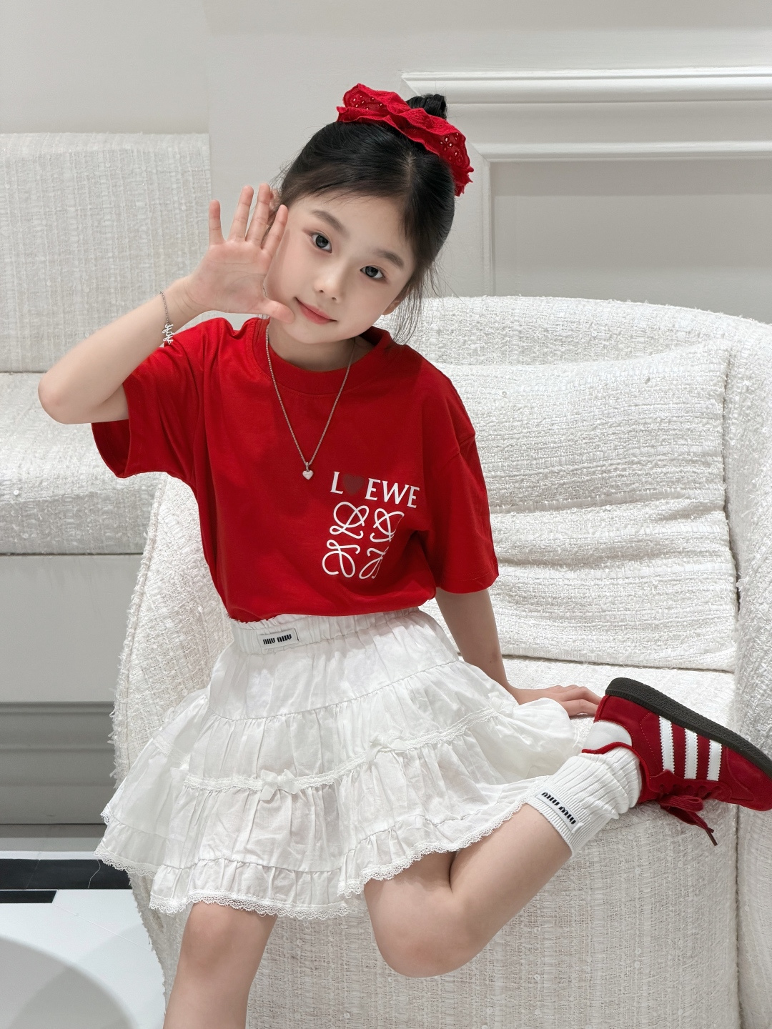 Colección Loewe, camiseta de alta calidad, con las tres etiquetas completas, tallas: 90-150, camiseta para niños