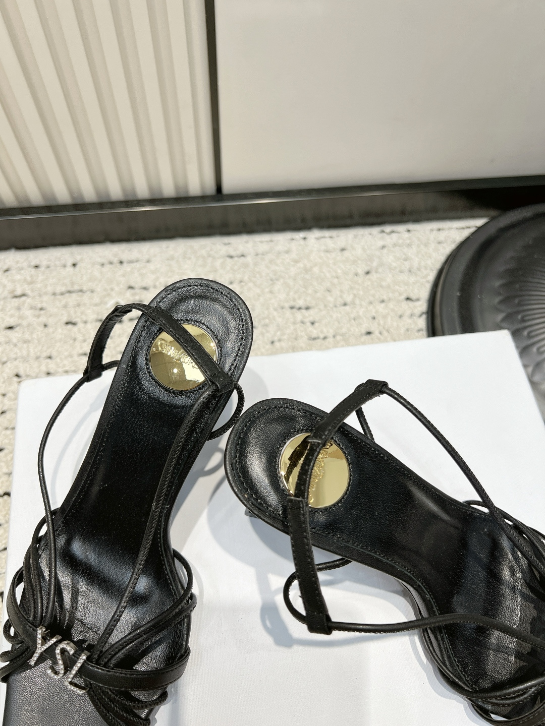 YSL Crystal Strap Sandals
