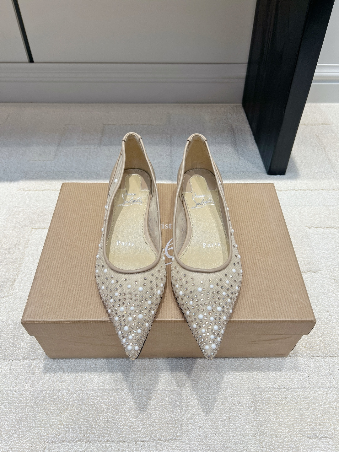 Christian Louboutin Beige Embellished Shoes