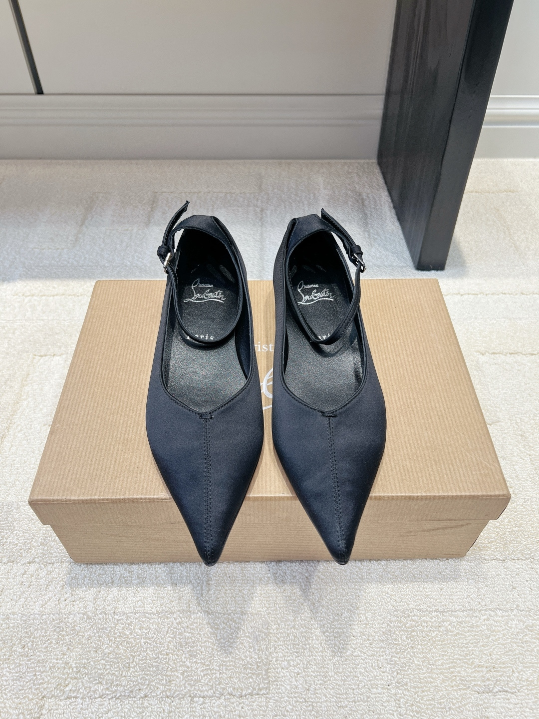 Christian Louboutin Black Ankle-Strap Shoes