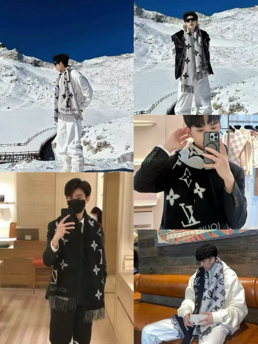 P350🆕【霍思燕同款芯片版原单货纯山羊绒】这个是今年台湾定单的渠道货‼这个款我超级挑~就是为了让你们围着去专柜的‼代购的来~香港贸易公司的订单，因为出货时间问题余下300条❗还好去年原料价格低一些，而且工厂本身利润就低，才能谈下来都收了这些货这个价格，这种客供余料的货(和国产的羊绒绝对不同，手感你一模就会明白❗)偷偷的又做出来了。去年冬天厂里因为合同关系不敢放出来卖，当时我就一直盯着，现在合同到期终于完美到我手上了‼我稍微给大家普及下这个各路版本都说自己是ZP的打脸款:1⃣.这款Reykjavik披肩的灵魂点，羊绒的网眼密度❗非常密，正反基本看不到网眼洞洞(你们可以比对其他家，都是“#”横竖纹路的，且都有孔)。反观我们的，是斜纹纹路的完全没有孔❗2⃣.披肩反面两侧有竖条边线。这是LV正品在生产工艺上会留有的❗很多F货用的是别的工艺所以不会有边线，当然个别赶到几条边上被工人裁剪掉了就没有了，但仅仅是个别几条❗3⃣厚度和柔软度。只有原单规格才能厚度和柔软度兼具❗其他就不多说了，买不买没关系，但我们教你懂货‼你和真正的牛逼货之间就差辨识力❗出完无补，因为没有这客供原料了‼‼我剁手都要买，因为真的可以用一辈子‼45*170➕流苏10x2cm