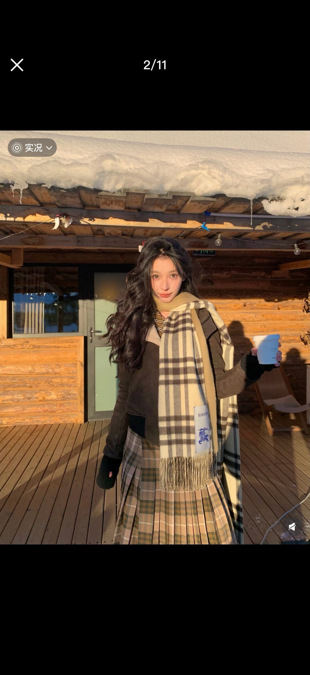 🆕易梦玲同款Bur新款双面两用格纹羊绒围巾，绝对是冬日里封神的一款，男女同款，配情侣款也是绝绝子啦，完全