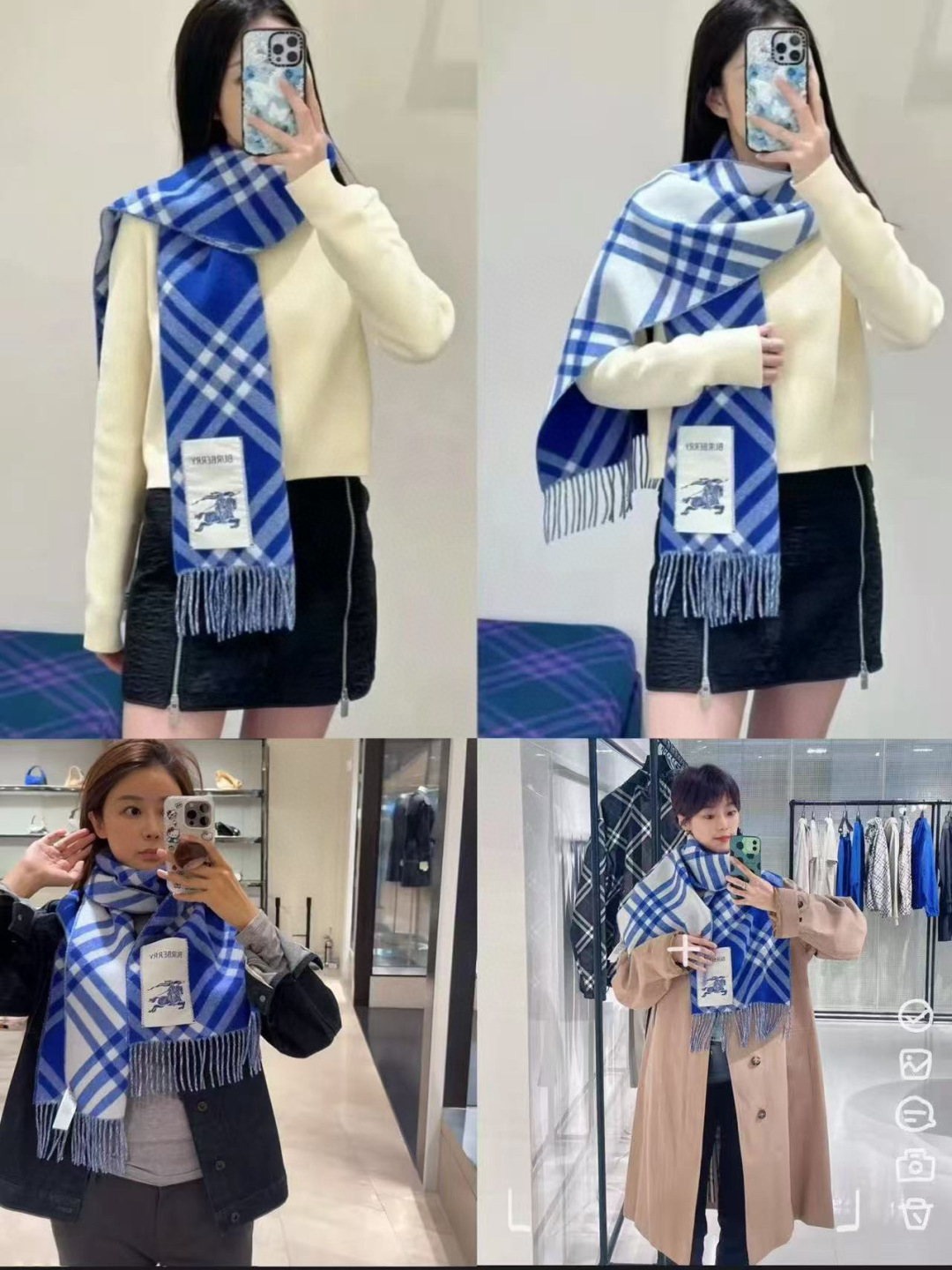 Burberry 继全智贤带火的格纹款围巾之后 Bur又一款力作上市 Burberry新款流苏格纹羊绒围巾