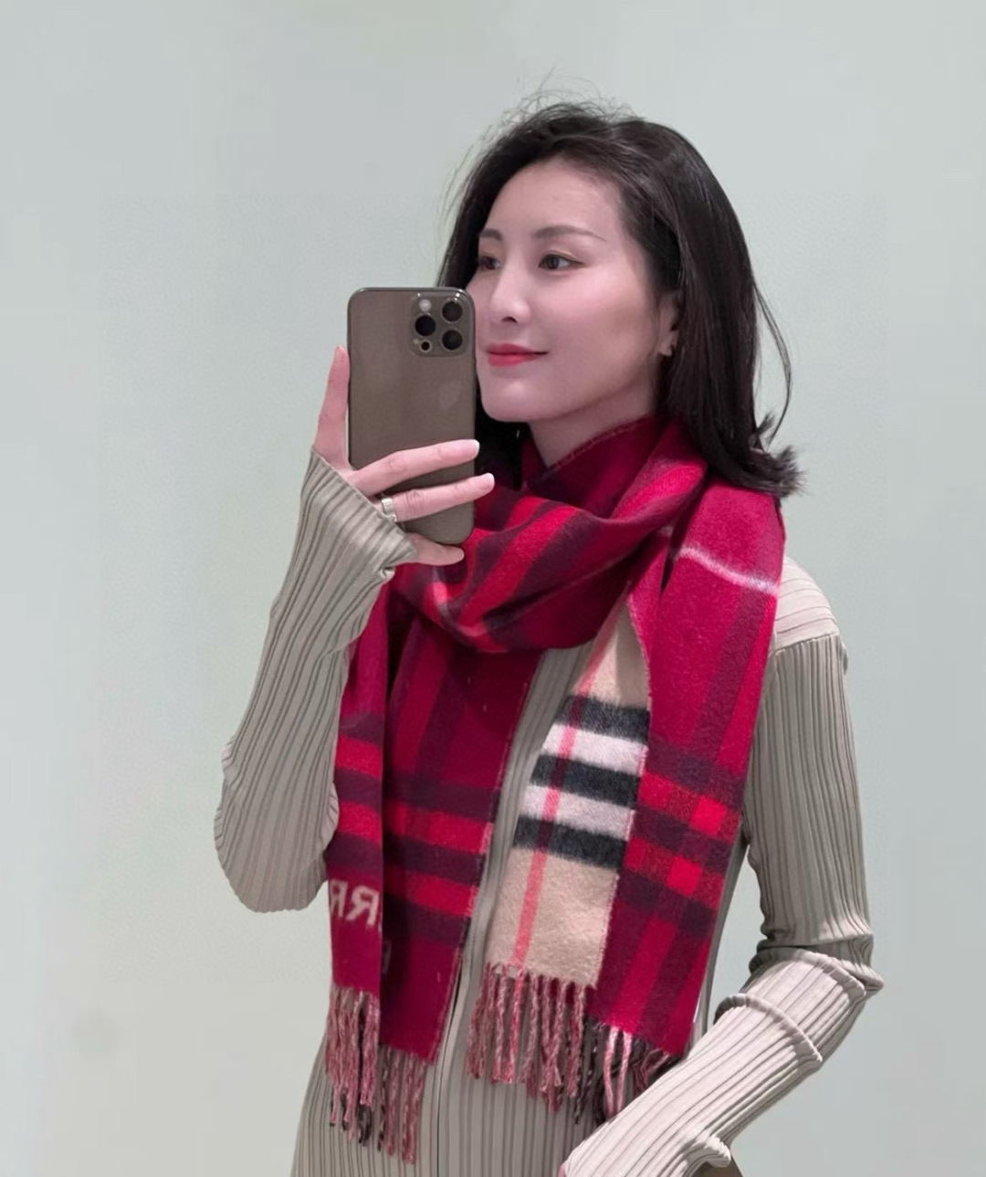 burberry scarf 🆕Higher version · 𝐁𝐔𝐑𝐁𝐄𝐑𝐑𝐘 contrasting plaid — photo 9