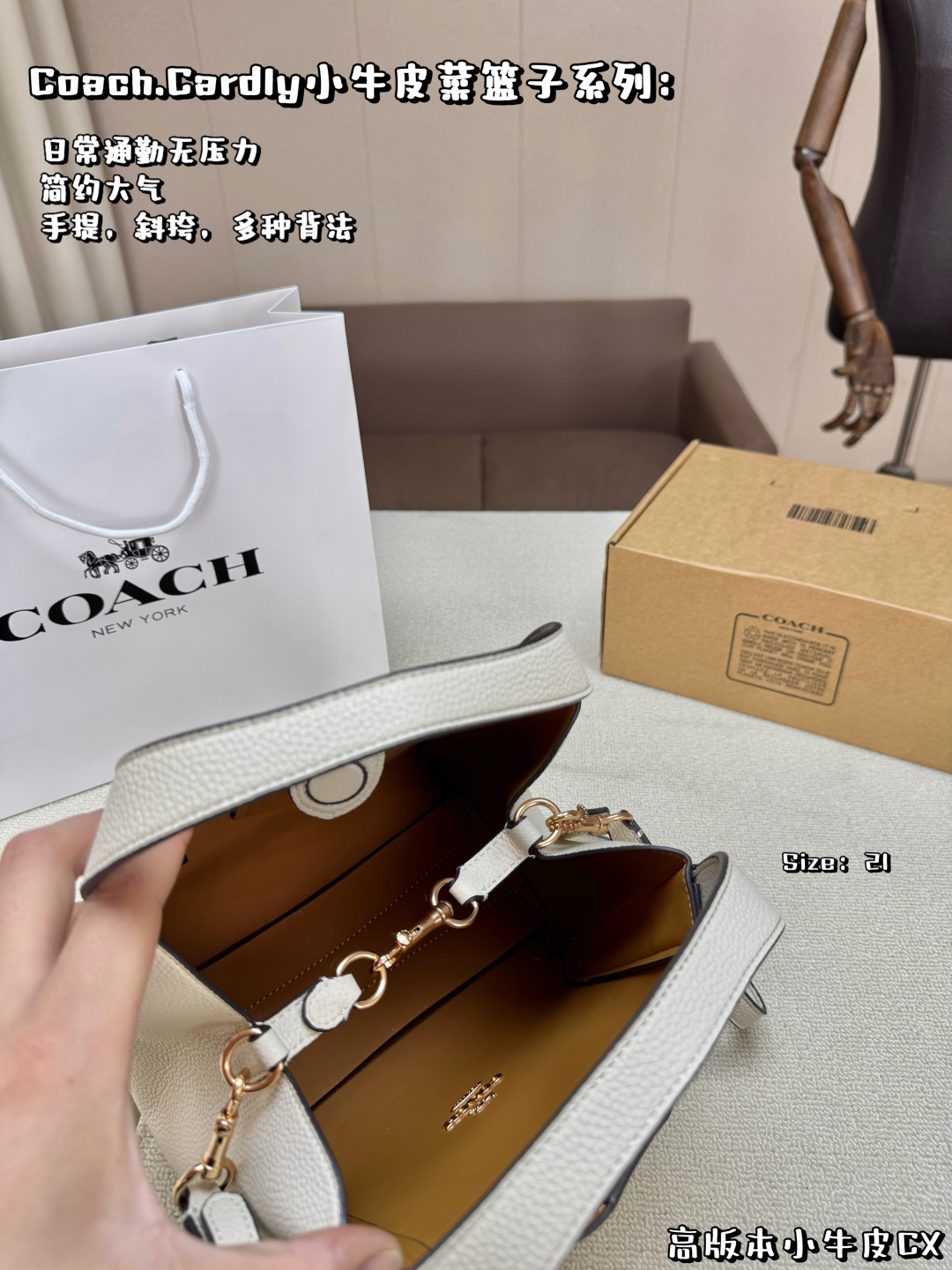 COACH bag , comes with box, high version calfskin — photo 5
