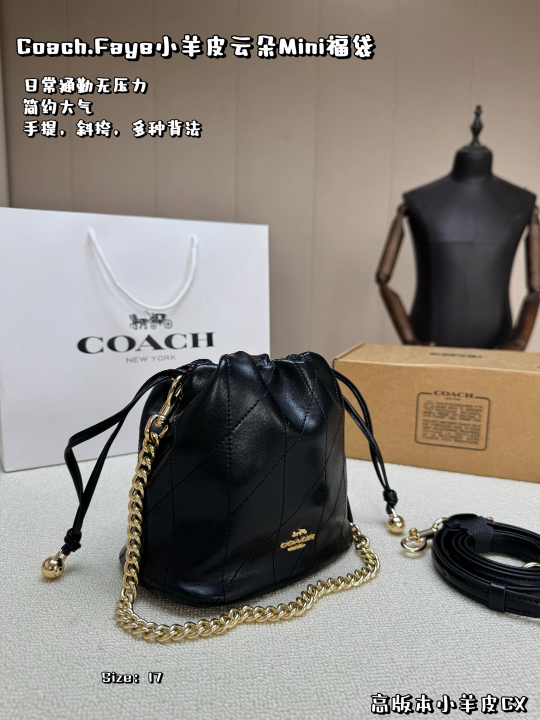 COACH bag , comes with box, high version lambskin cloud bag — photo 7