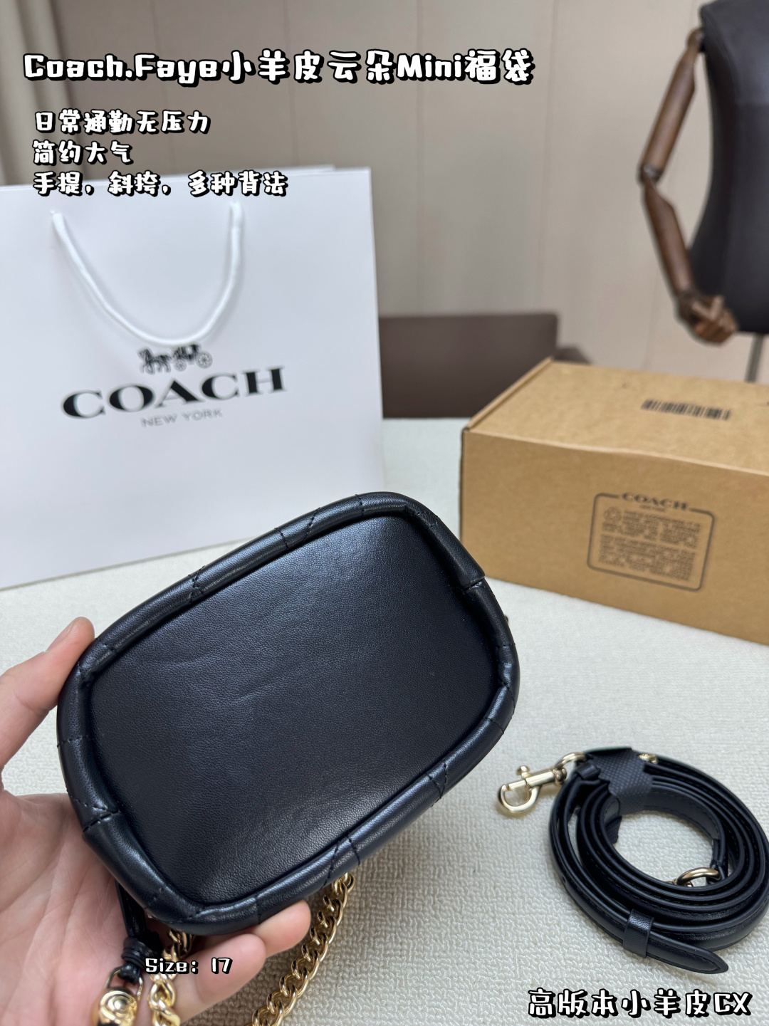 COACH bag , comes with box, high version lambskin cloud bag — photo 5