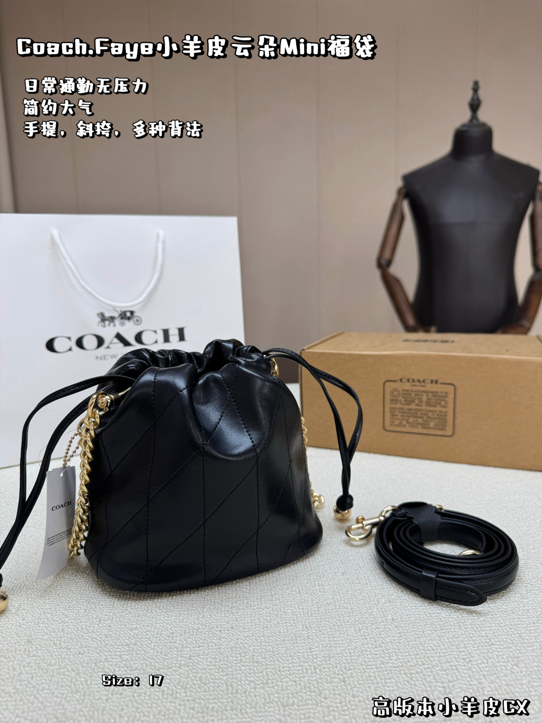 COACH bag , comes with box, high version lambskin cloud bag — photo 8