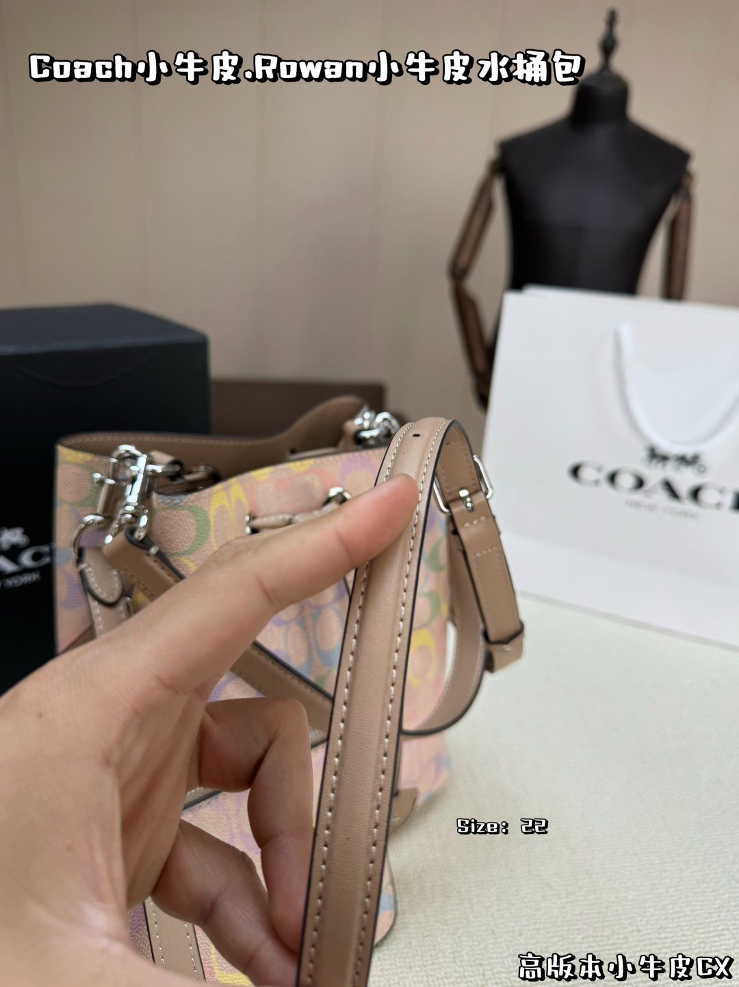 Сумка COACH, складная коробка, телячья кожа высокой версии — photo 2