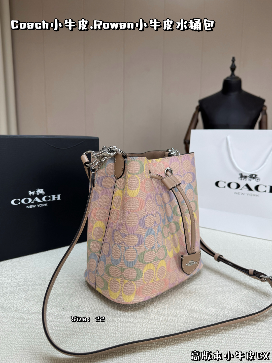 Сумка COACH, складная коробка, телячья кожа высокой версии — photo 7