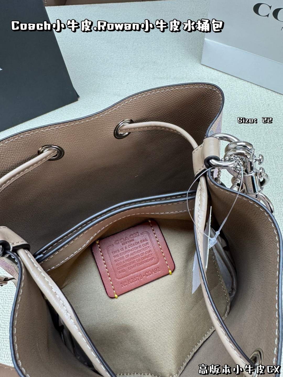 Сумка COACH, складная коробка, телячья кожа высокой версии — photo 3