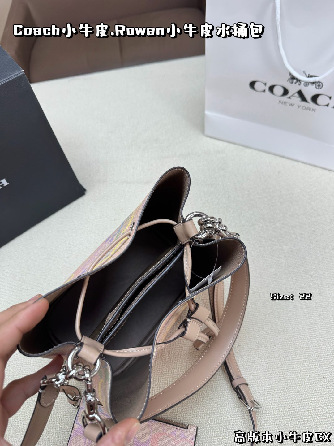 Сумка COACH, складная коробка, телячья кожа высокой версии — photo 4