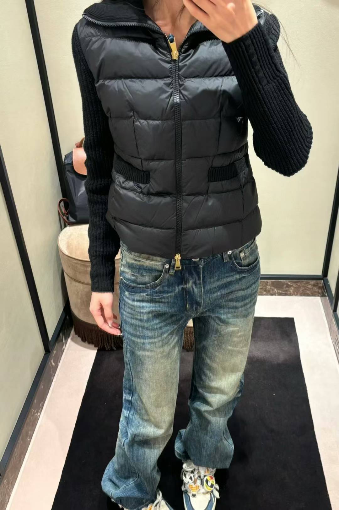羽绒 💚女款 针织羽绒服 上身效果图～
