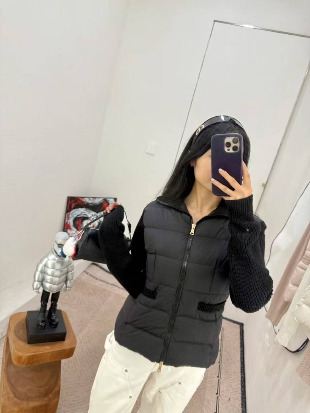 羽绒 💚女款 针织羽绒服 上身效果图～