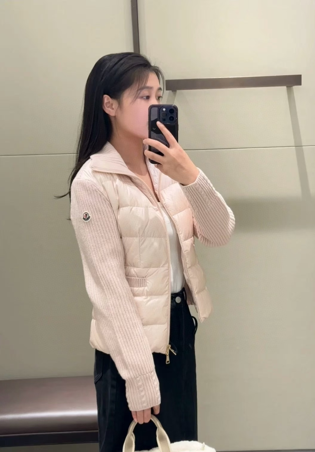 羽绒 💚女款 针织羽绒服 上身效果图～