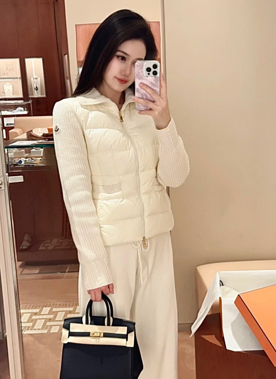 羽绒 💚女款 针织羽绒服 上身效果图～